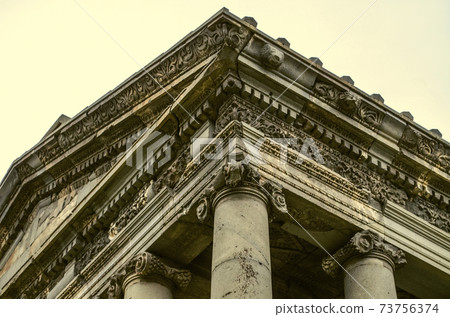 Detail of the stone roof with relief patterns at the pagan temple built in honor of the Sun God Mithra in the village of Garni, near Yerevan Detail of the stone roof with relief patterns at the pagan temple built in honor of the Sun God Mithra in the village of Garni, near Yerevan 73756374