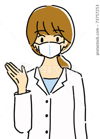 解釋與面具的一位年輕女醫生的例證 解釋與面具的一位年輕女醫生的例證 73757253
