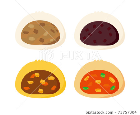 Vector illustration of Chinese steamed bun, meat bun, pork bun 73757304