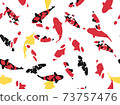 Seamless background of swimming Nishikigoi 73757476