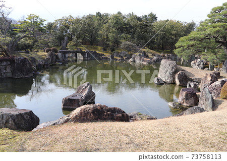 Japanese garden at Nijo Castle in Kyoto Japanese garden at Nijo Castle in Kyoto 73758113