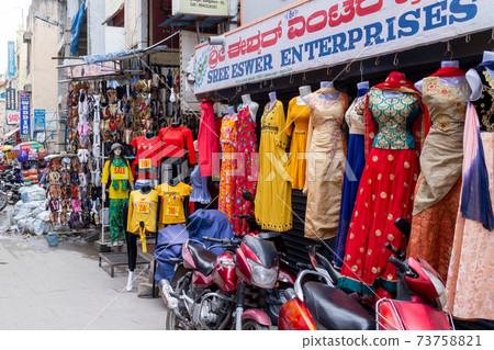 India_Kimono shop street scenery India_Kimono shop street scenery 73758821
