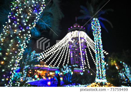 江之島江之島海蠟燭觀測燈塔的夜景 73759499