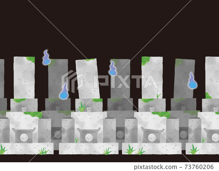 Casual touch background illustration of midnight graveyard Casual touch background illustration of midnight graveyard 73760206