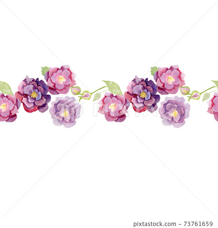 midnight rose watercolor hand drawn floral frieze 73761659