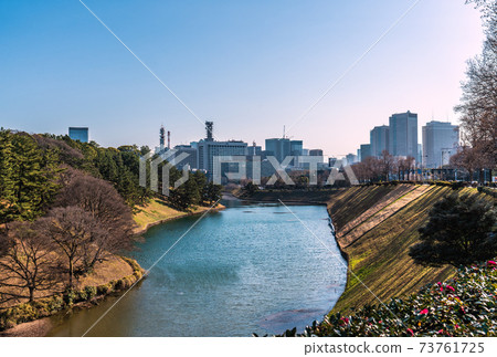 Tokyo cityscape of Japan Kasumigaseki's government office district and the moat of the Imperial Palace Tokyo cityscape of Japan Kasumigaseki's government office district and the moat of the Imperial Palace 73761725