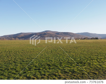 Natural view of Silesian Beskid Mountains, Bielsko-Biala city, Poland 73761876