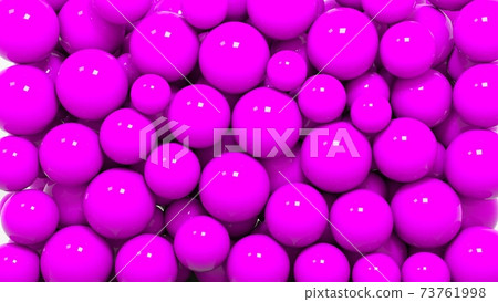 Purple bubbles, design objects. 3d illustration, a bunch of volumetric bright bubbles. 73761998