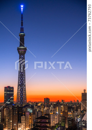 《東京》東京的黎明·天空樹和淺草城市景觀 《東京》東京的黎明·天空樹和淺草城市景觀 73762793