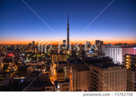 《Tokyo》 Dawn of Tokyo ・ Sky Tree and Asakusa Cityscape 《Tokyo》 Dawn of Tokyo ・ Sky Tree and Asakusa Cityscape 73762798
