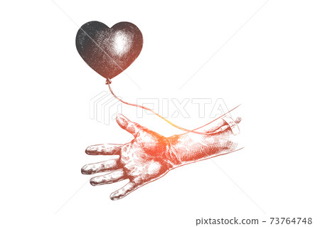 Donor, donation, blood, hope, aid concept. Hand drawn isolated vector. 73764748