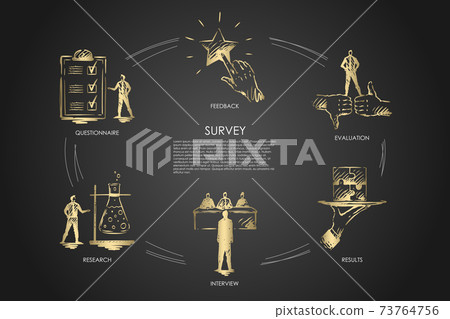 Survey, results, interview, research, feedback concept vector 73764756