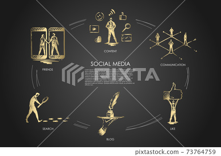 Social media, friends, content, blog, search, like Social media, friends, content, blog, search, like 73764759