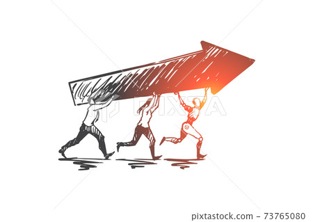 Forward, goal, HCI, automation, team, partnership concept. Hand drawn isolated vector. Forward, goal, HCI, automation, team, partnership concept. Hand drawn isolated vector. 73765080