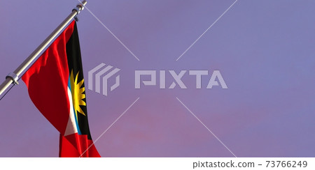 3d rendering of the national flag of the Barbuda 3d rendering of the national flag of the Barbuda 73766249