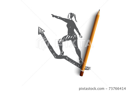 Leader, boss, director concept. Hand drawn sketch isolated illustration 73766414