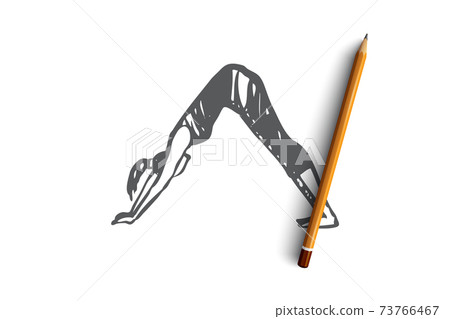 Arch, yoga, exercise, pose, healthy concept. Hand drawn isolated vector. Arch, yoga, exercise, pose, healthy concept. Hand drawn isolated vector. 73766467