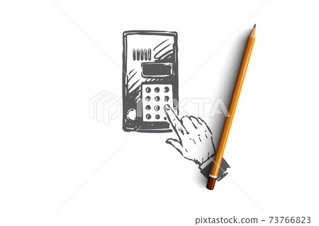 Doorphone, electronic, security, bell, house concept. Hand drawn isolated vector. 73766823