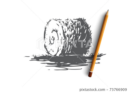 Harvest, autumn, farm, wheat, agriculture concept. Hand drawn isolated vector. 73766909