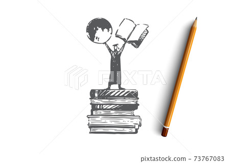 Knowledge, power, books, student, learning concept. Hand drawn isolated vector. Knowledge, power, books, student, learning concept. Hand drawn isolated vector. 73767083