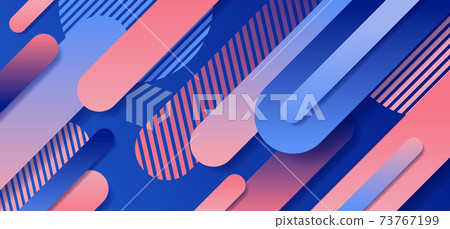 Abstract blue and pink geometric rounded line... - Stock Illustration ...