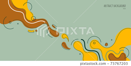 Banner web template abstract yellow organic fluid shape with line on green background. Banner web template abstract yellow organic fluid shape with line on green background. 73767203
