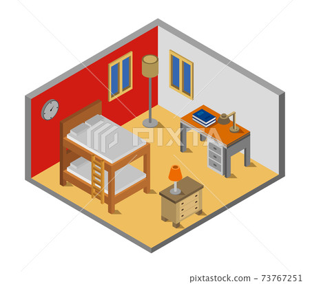 isometric kids room - Stock Illustration [73767251] - PIXTA