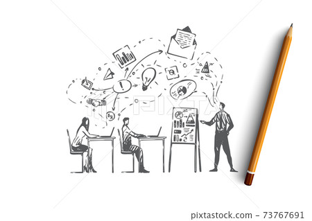Training, courses, people, class, learning concept. Hand drawn isolated vector. Training, courses, people, class, learning concept. Hand drawn isolated vector. 73767691