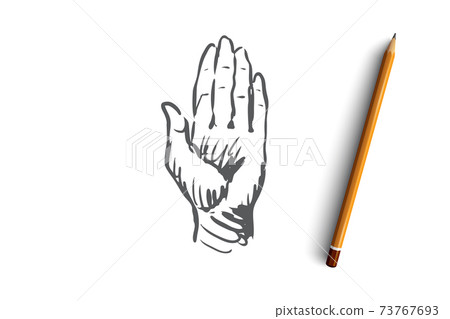 Touch, hand, finger, gesture, press concept. Hand drawn isolated vector. Touch, hand, finger, gesture, press concept. Hand drawn isolated vector. 73767693