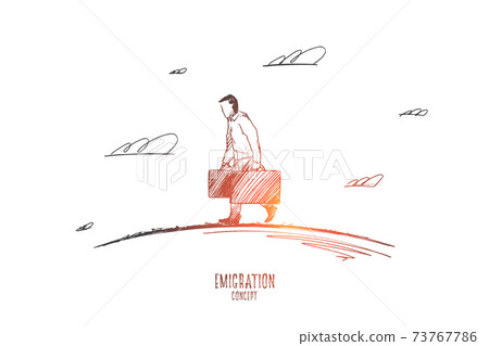 Emigration concept. Hand drawn isolated vector Emigration concept. Hand drawn isolated vector 73767786