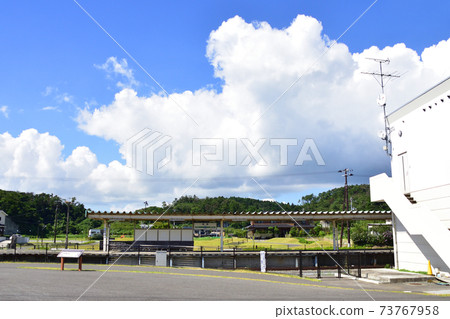 宮城縣東松島市的Nobiru車站及其周圍的風景-照片素材（圖片