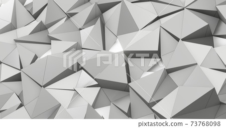 Abstract silver geometric shapes. 3d...-插圖素材 [73768098] - PIXTA圖庫