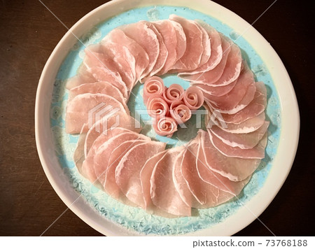 Party hors d'oeuvre assorted raw ham photo material 73768188
