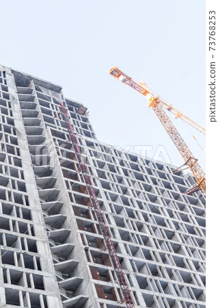 building cement base apartment against the sky 73768253