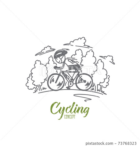 Cycling concept. Hand drawn isolated vector Cycling concept. Hand drawn isolated vector 73768323