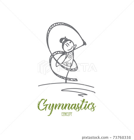 Gymnastics concept. Hand drawn isolated vector Gymnastics concept. Hand drawn isolated vector 73768338