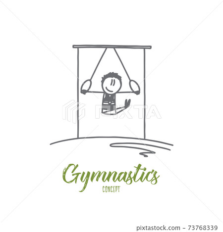 Gymnastics concept. Hand drawn isolated vector Gymnastics concept. Hand drawn isolated vector 73768339