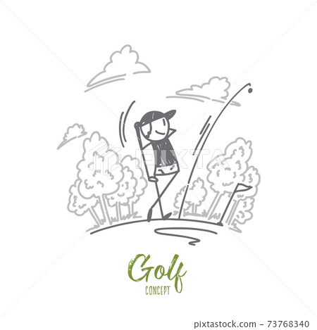 Golf concept. Hand drawn isolated vector Golf concept. Hand drawn isolated vector 73768340