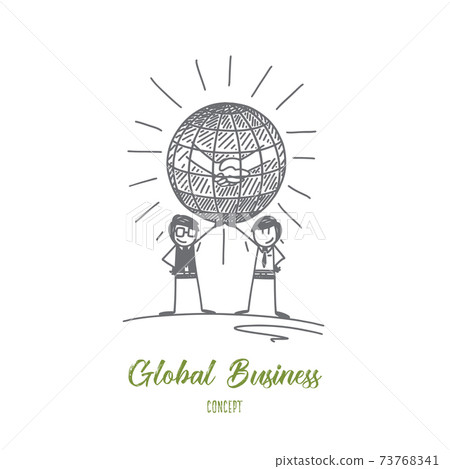 Global business concept. Hand drawn isolated vector. Global business concept. Hand drawn isolated vector. 73768341