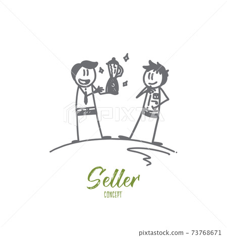 Seller concept. Hand drawn isolated vector 73768671