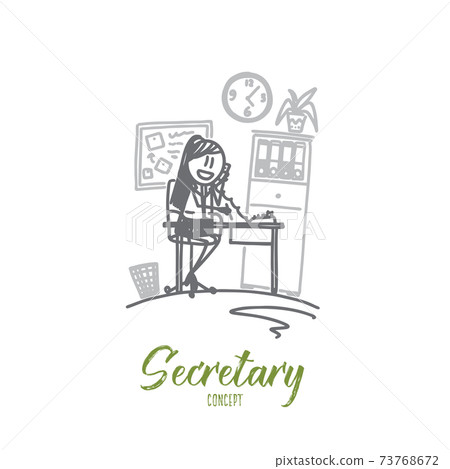 Secretary concept. Hand drawn isolated vector 73768672