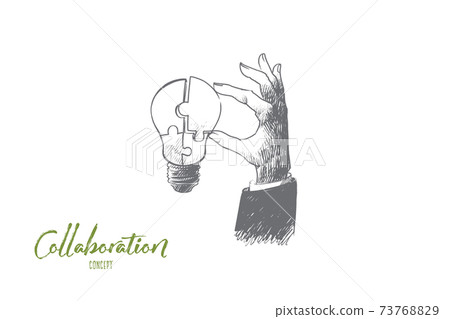 Collaboration concept. Hand drawn isolated vector. 73768829