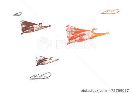 Leaderships concept. Hand drawn isolated vector. Leaderships concept. Hand drawn isolated vector. 73769017