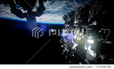 Fleet of Massive Spaceships Known as Motherships Taking Position over Earth Fleet of Massive Spaceships Known as Motherships Taking Position over Earth 73769706