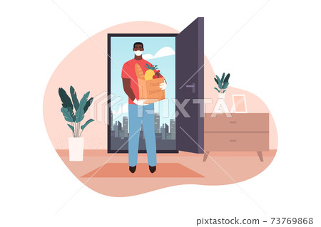 Home, food delivery, quarantine, 2019ncov, infection, covid19, coronavirus concept Home, food delivery, quarantine, 2019ncov, infection, covid19, coronavirus concept 73769868