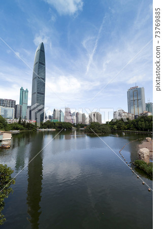 KingKey Financial Center looking from Lizhi park in Shenzhen,China. KingKey Financial Center looking from Lizhi park in Shenzhen,China. 73769885