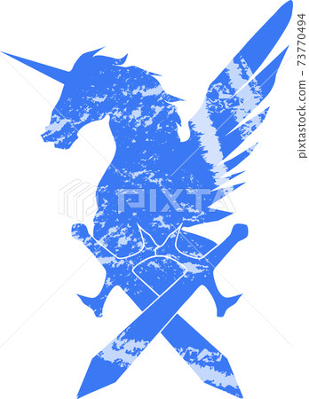 Pegasus coat of arms_grunge processing 73770494