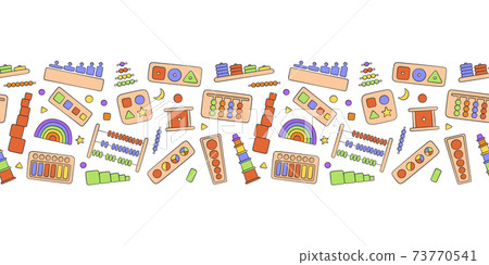 Hand drawn kid toys for Montessori games. Education logic toys for preschool children. Montessori system for early childhood development Hand drawn kid toys for Montessori games. Education logic toys for preschool children. Montessori system for early childhood development 73770541