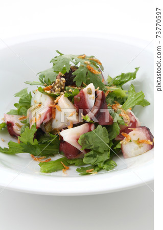 Octopus and garland chrysanthemum salad Octopus and garland chrysanthemum salad 73770597