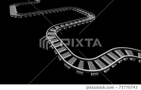 The railway isomteric. 3d vector illustration on a black 73770743